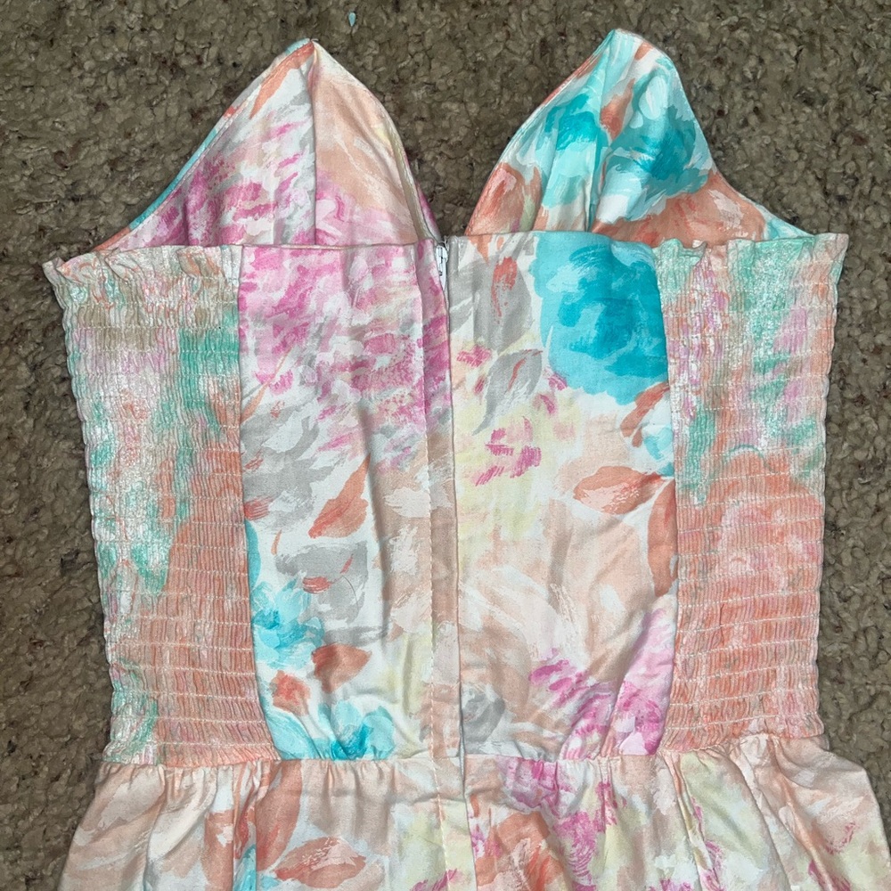 SEA SUNS BY SIR WINSTON FLORAL STRAIGHT LEG STRAPLESS JUMPSUIT / SIZE LARGE - Picture 9 of 9